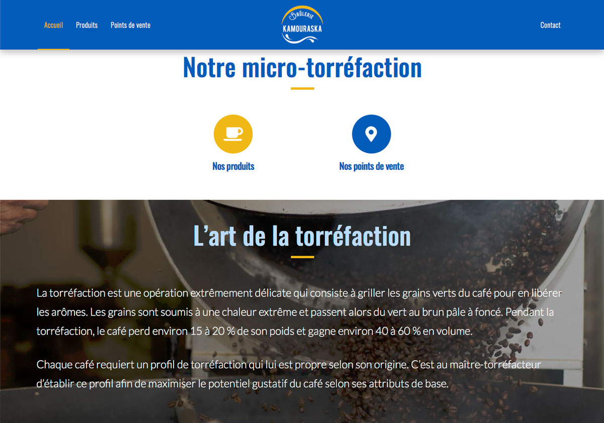 Page d’accueil - Site web Brûlerie du Kamouraska