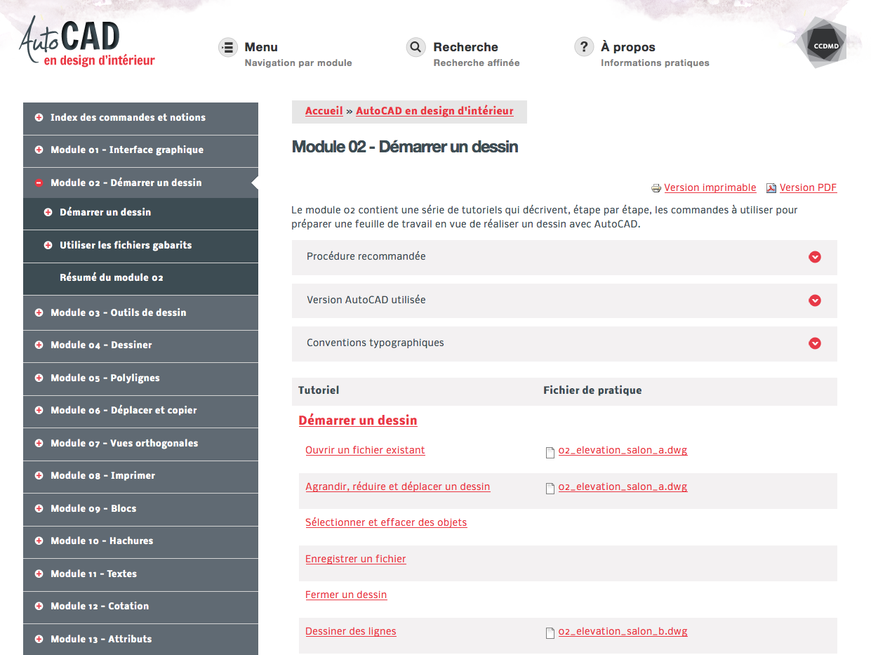 Site web AutoCAD en design d’intérieur