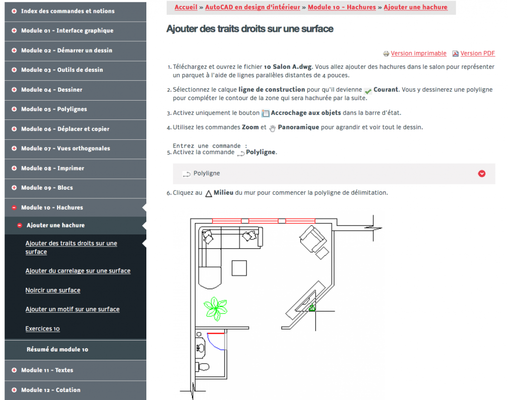 Site web AutoCAD en design d’intérieur du CCDMD